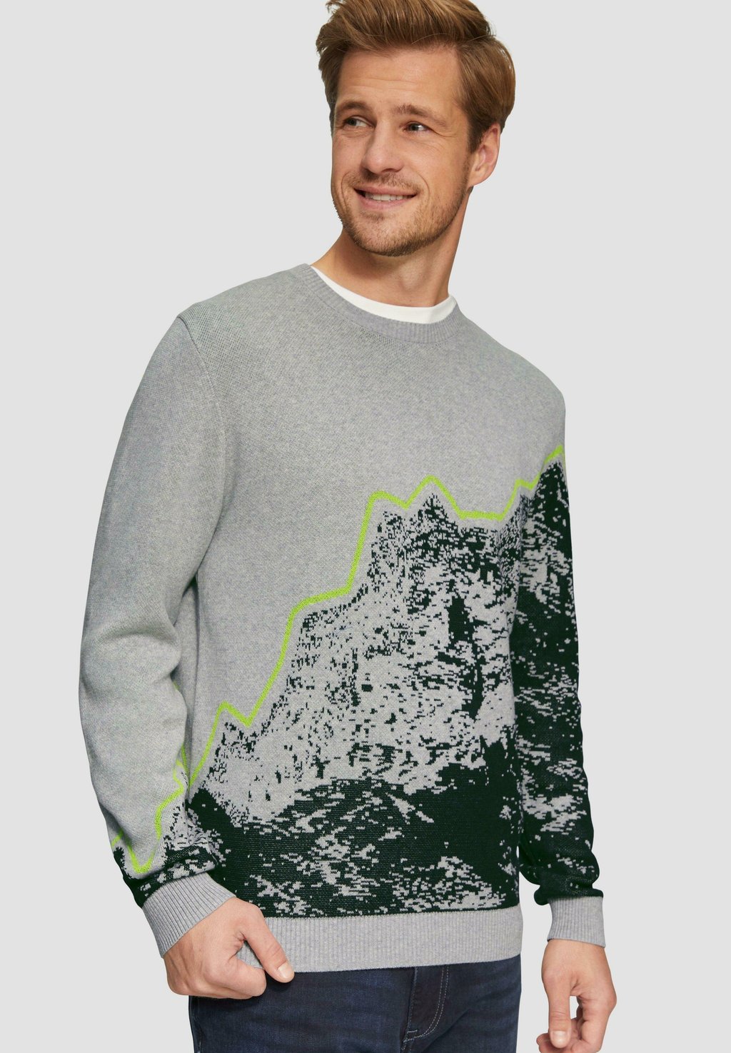 

Джемпер JACQUARD-ARTWORK s.Oliver, серый