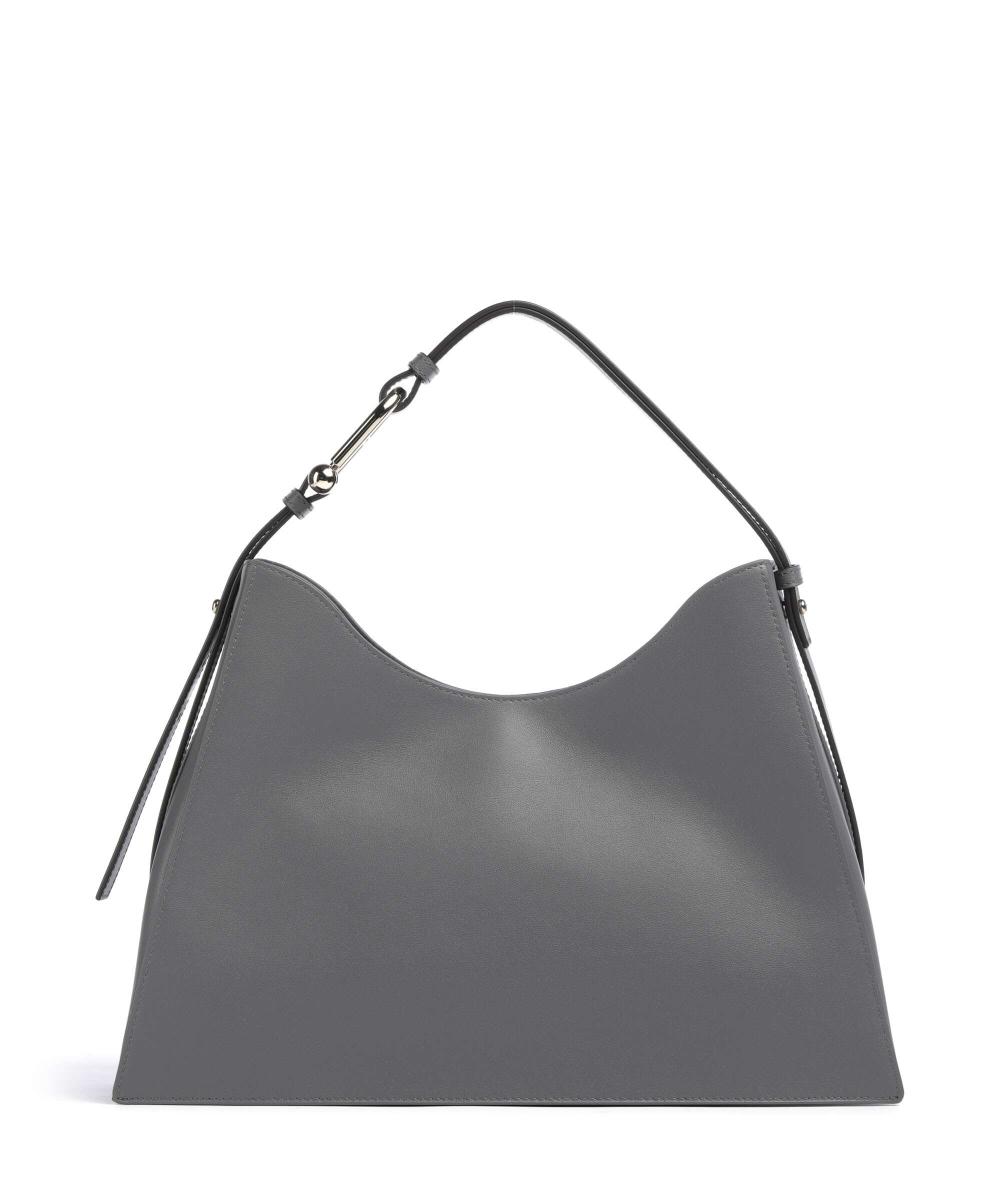 

Сумка-Ведро Nuvola l из мелкозернистой кожи Furla, серый