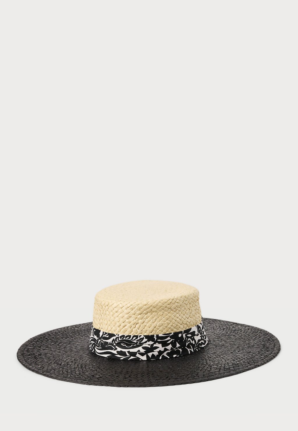 

Шляпа TWO TONE RIBBON TRIM STRAW SUN HAT Lauren Ralph Lauren, черный