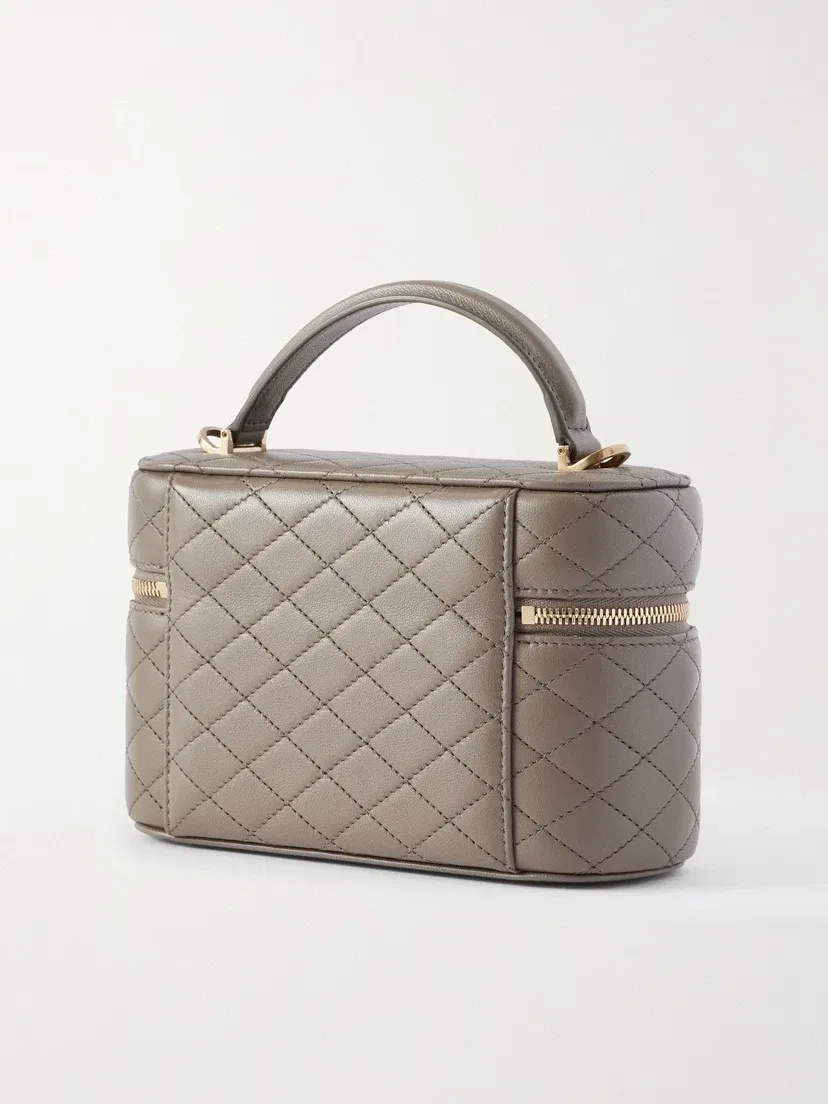 Сумка через плечо Gaby Vanity mini из стеганой кожи SAINT LAURENT, серый — фото 4