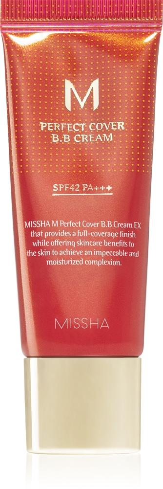 

M perfect cover bb cream с высоким фактором защиты от солнца, маленькая упаковка Missha, atspalvis no. 13 bright beige spf 42/pa+++ 20 мл