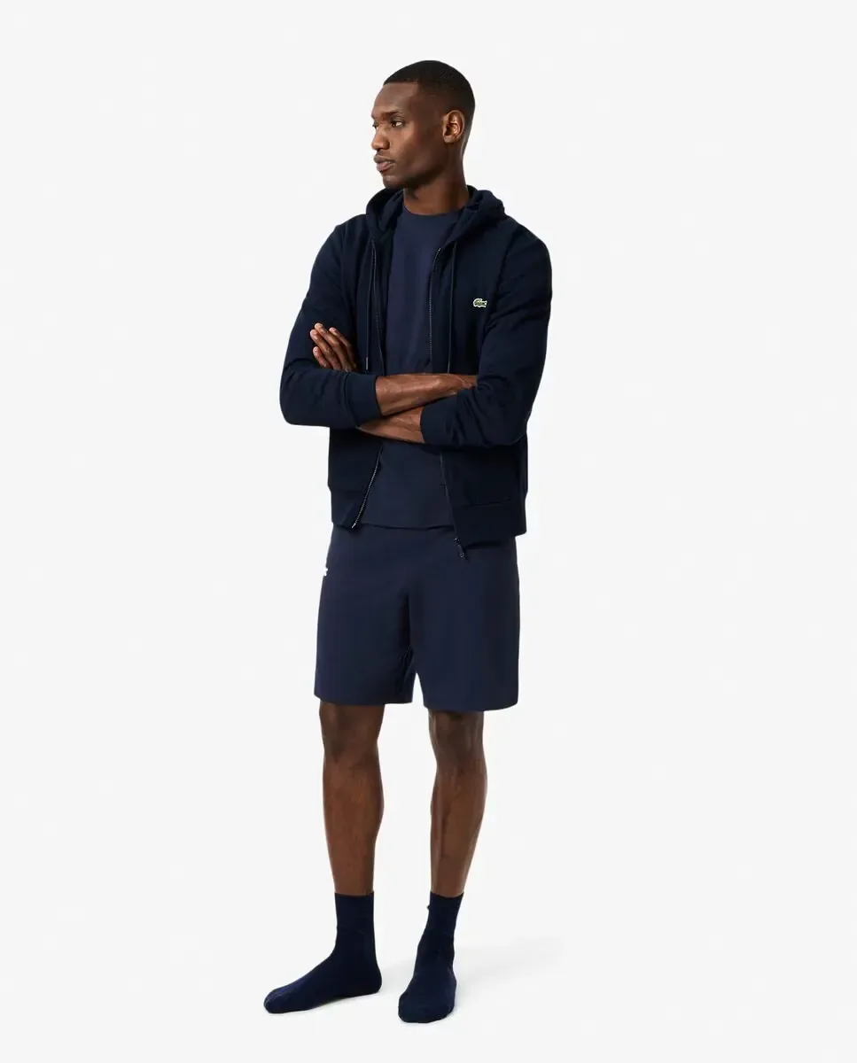 Домашние шорты из флиса с логотипом на поясе для мужчин Lacoste, синий — фото 4
