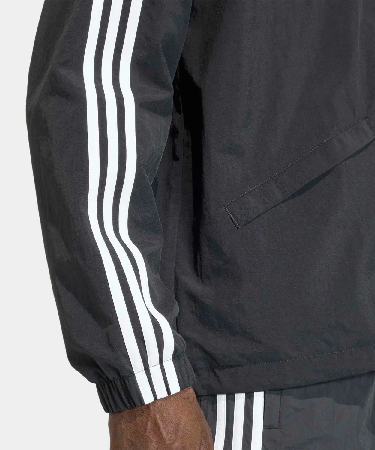 Куртка-тренч adidas Originals с тремя полосками, чёрная — фото 4