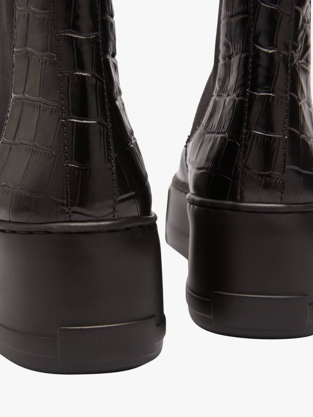 Парка Вэй челси ботинки на платформе с крокодиловым принтом из кожи Russell & Bromley, Black — фото 3