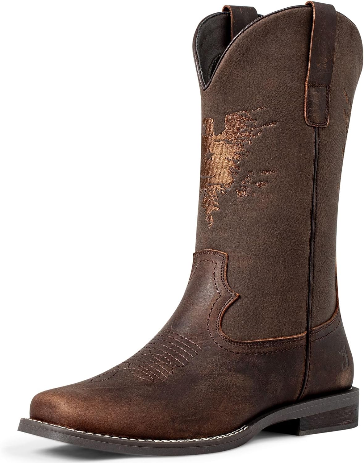 

Кожаные ковбойские сапоги J's.o.l.e для мужчин - Мужские западные сапоги с квадратным носком, коричневые сапоги J’S.O.L.E