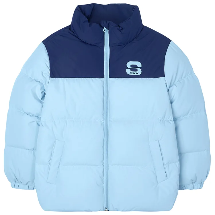 Детская пуховая куртка со стойкой, утепленная, ветрозащитная Skechers, Blue Bell