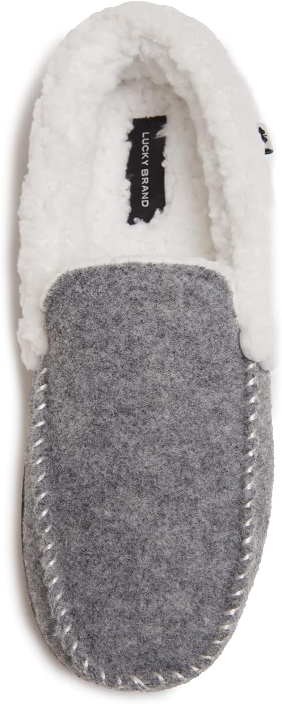 

Мужские тапочки Lucky Brand с искусственной шерстью и ультрамягкой стелькой с эффектом памяти, белый/серый