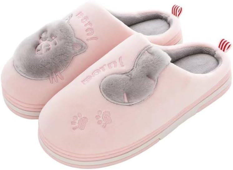 

Мужские и женские домашние хлопковые тапочки Zonkacen с милым мультяшным котом, розовый