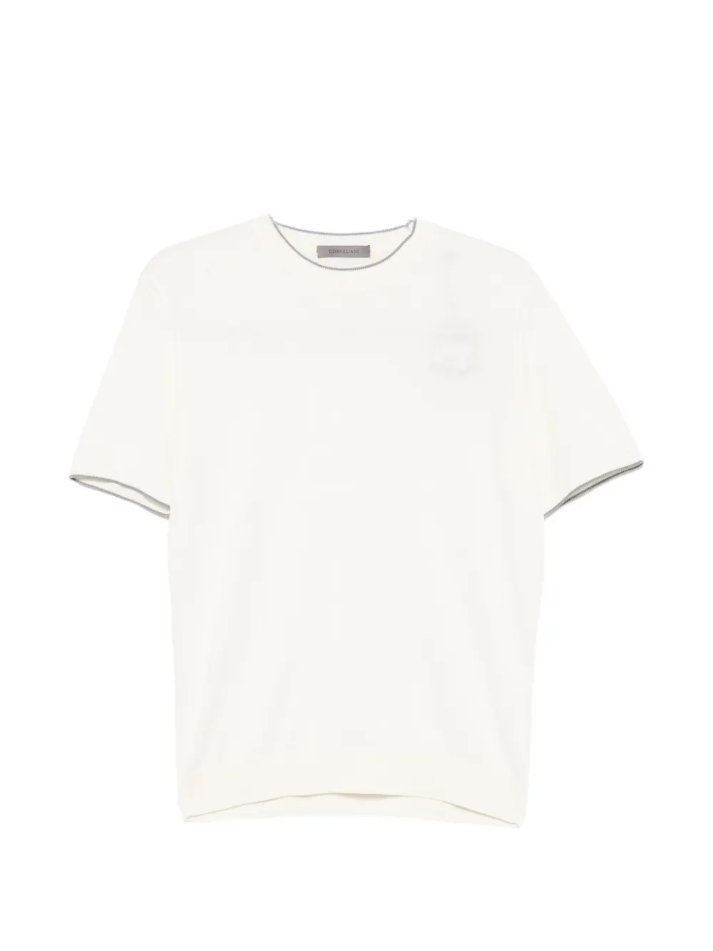 

Футболка с контрастной отделкой Corneliani, бежевый