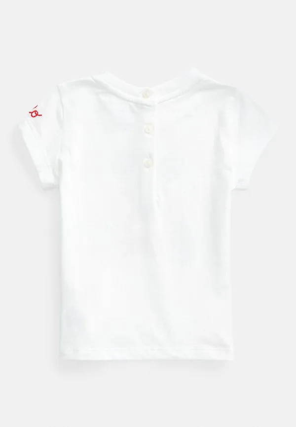 Футболка из хлопкового трикотажа с принтом в виде медведя поло. Polo Ralph Lauren, White — фото 2
