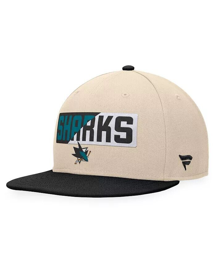 

Мужская кремовая/черная кепка San Jose Sharks Goalaso Snapback Fanatics, белый