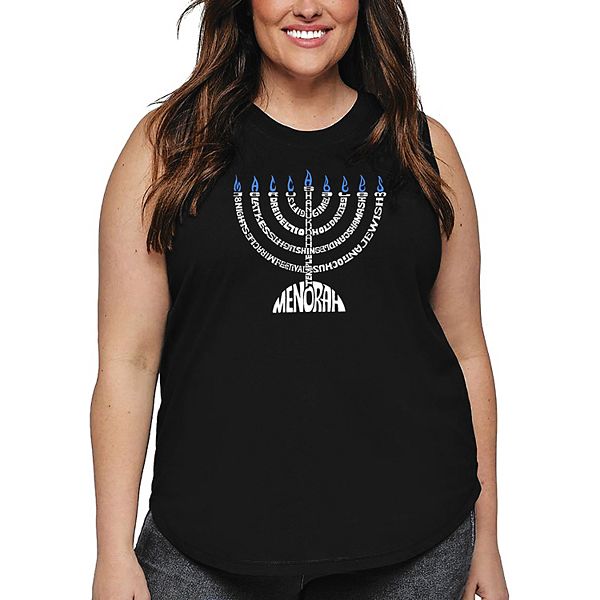 

Футболка с принтом Menorah для женщин plus size La Pop Art, Black, Черный, Футболка с принтом Menorah для женщин plus size La Pop Art, Black