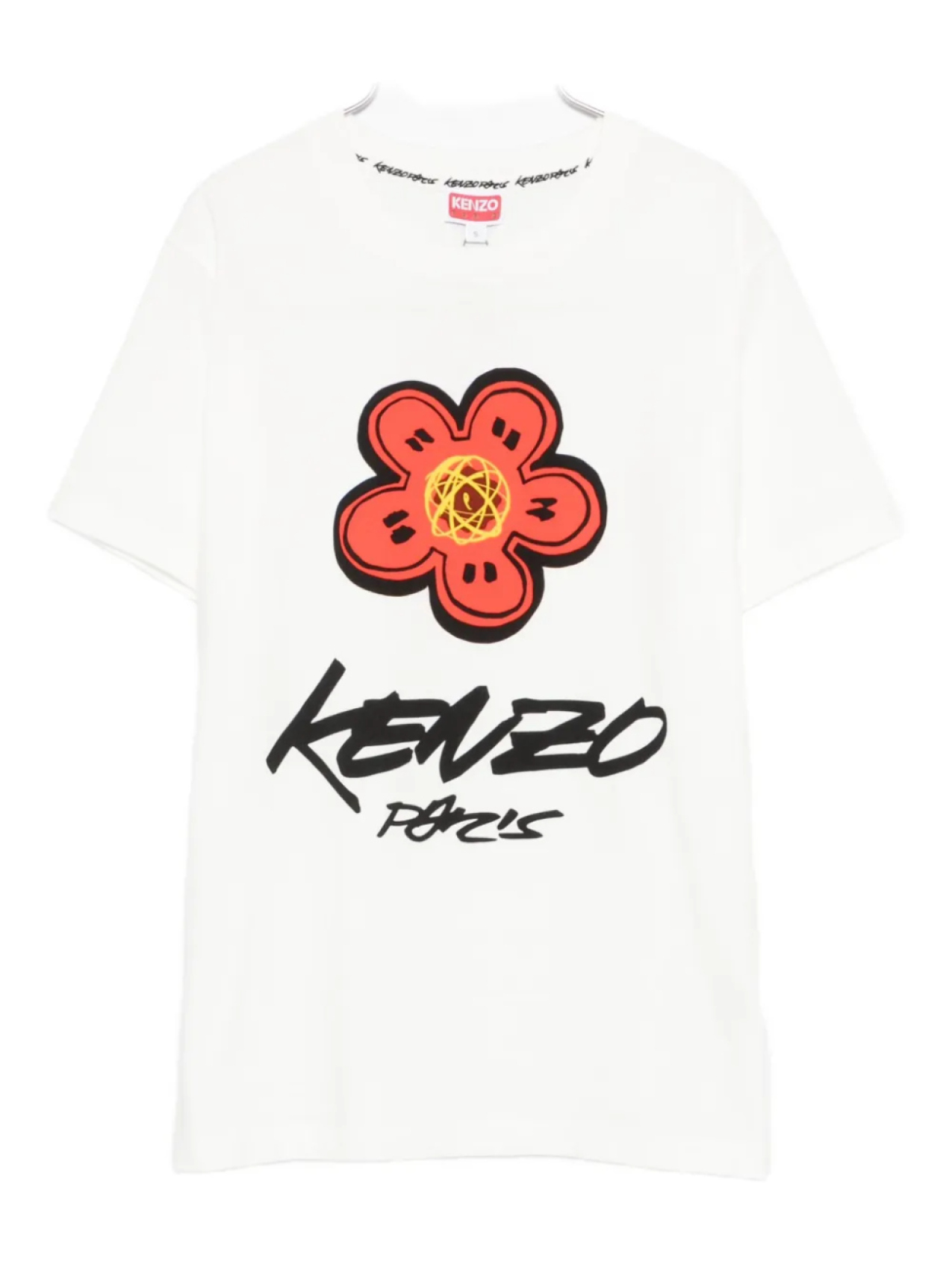 

Футболка с изображением Парижа и боке-цветком Kenzo, белый