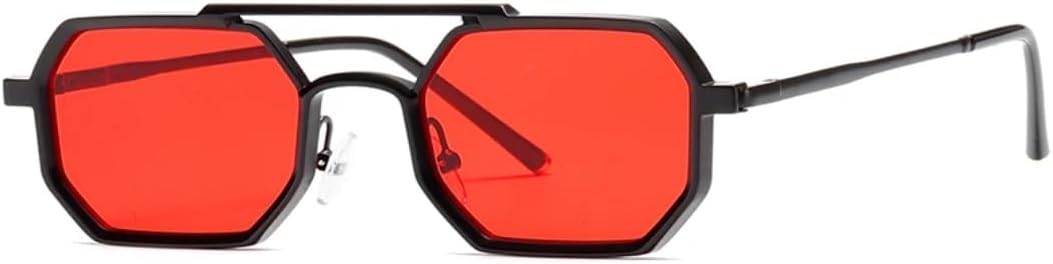 

Ретро металлические модные маленькие солнцезащитные очки для женщин и мужчин, классический винтажный стиль, защита от УФ-излучения UV400, для активного отдыха VFDHN, Red