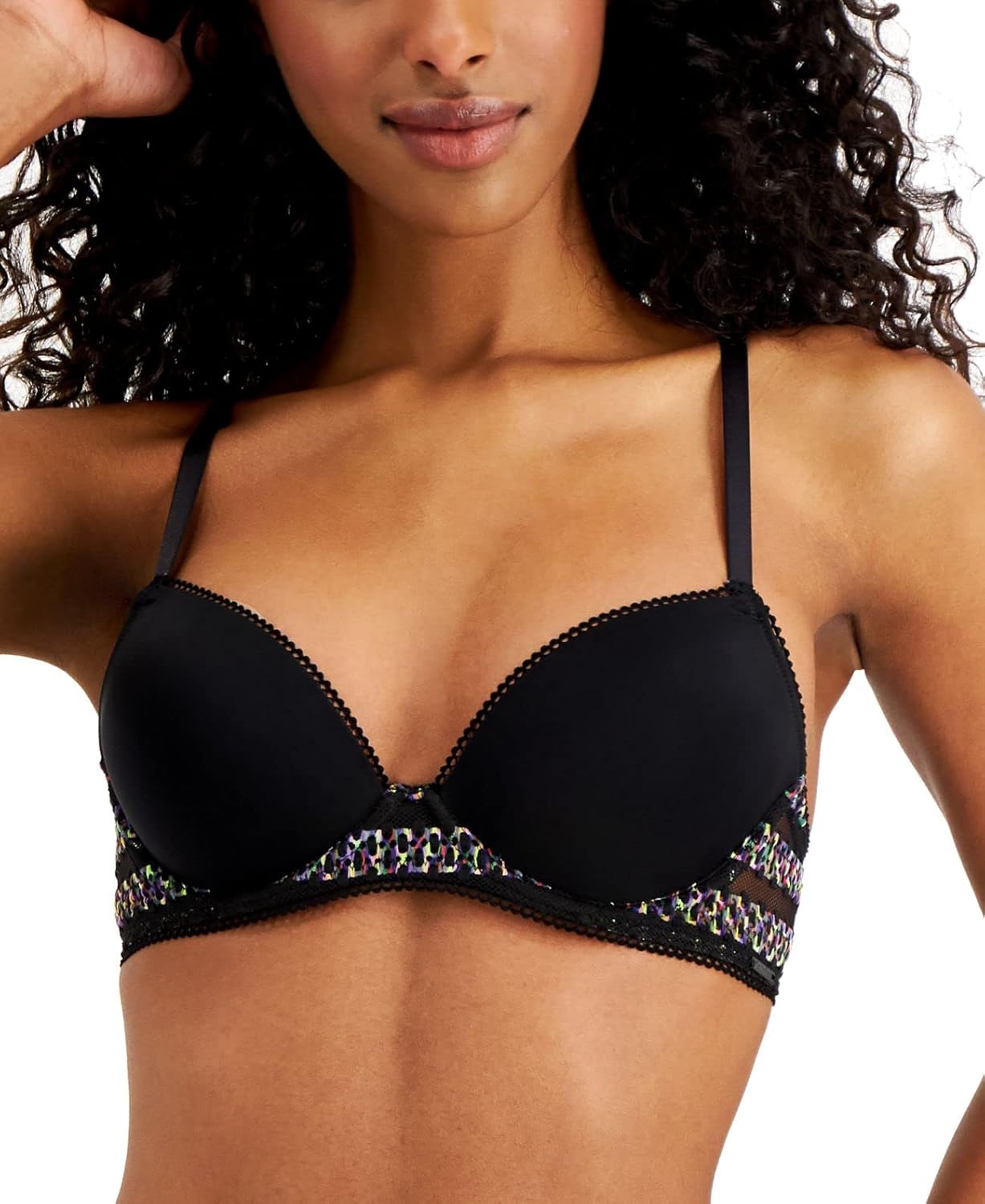

Calvin Klein Stripe Lace Lift Demi, Black