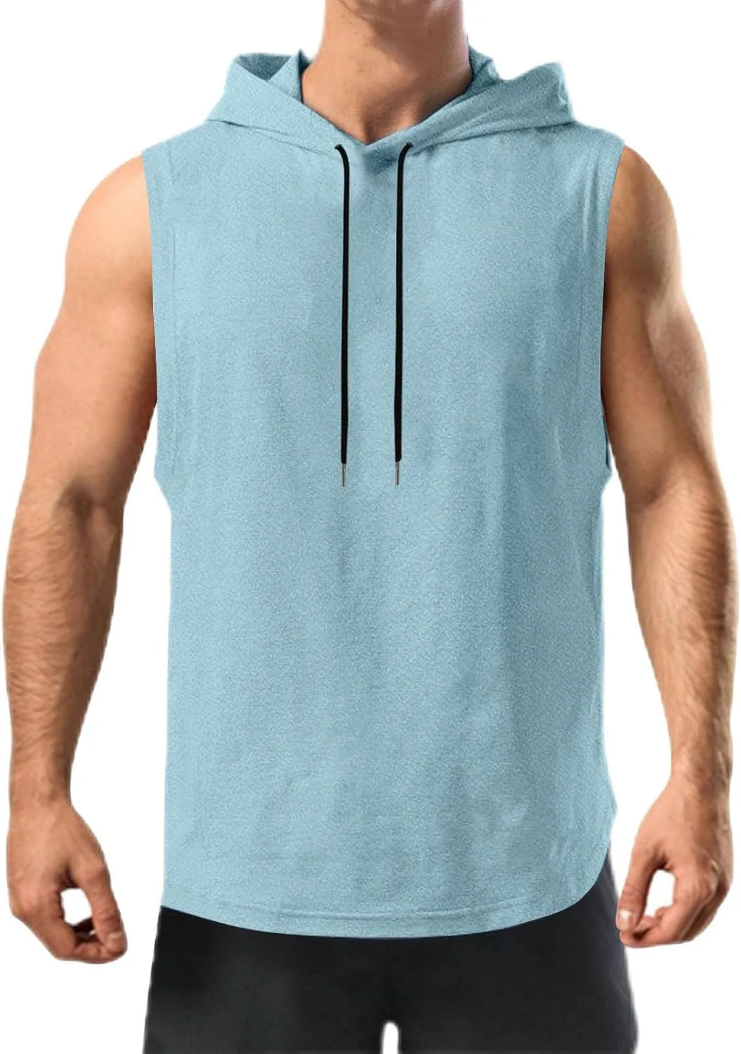 

Мужская однотонная дышащая толстовка с капюшоном для тренировок Muscle Cut Off