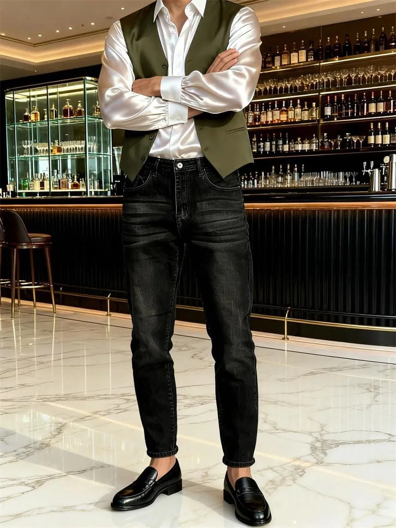 Джинсы, черные, Slim Fit — фото 2