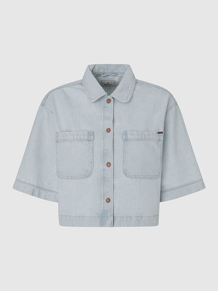 

Pepe Jeans Джинсовая рубашка "Elle" светло-голубого цвета