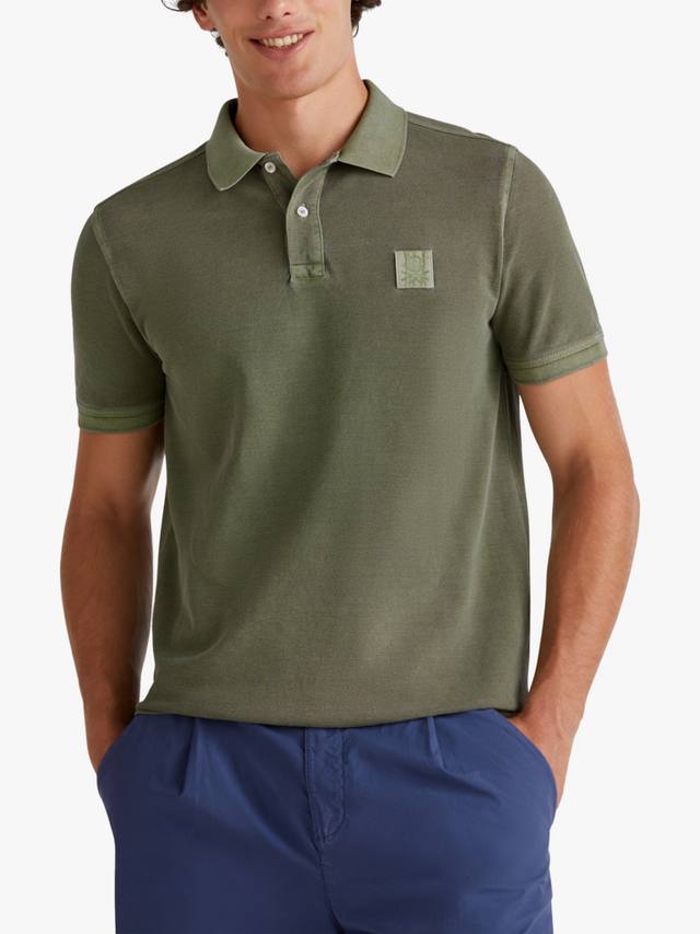 

Хлопковая поло с коротким рукавом Regular Fit Benetton, Dark Military Green