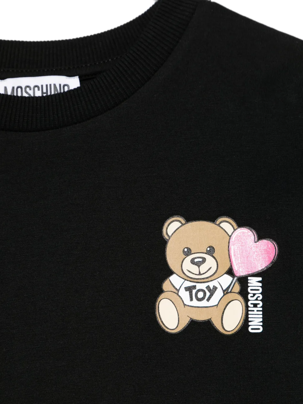 Футболка с узором Teddy Bear Moschino Kids, черный — фото 3