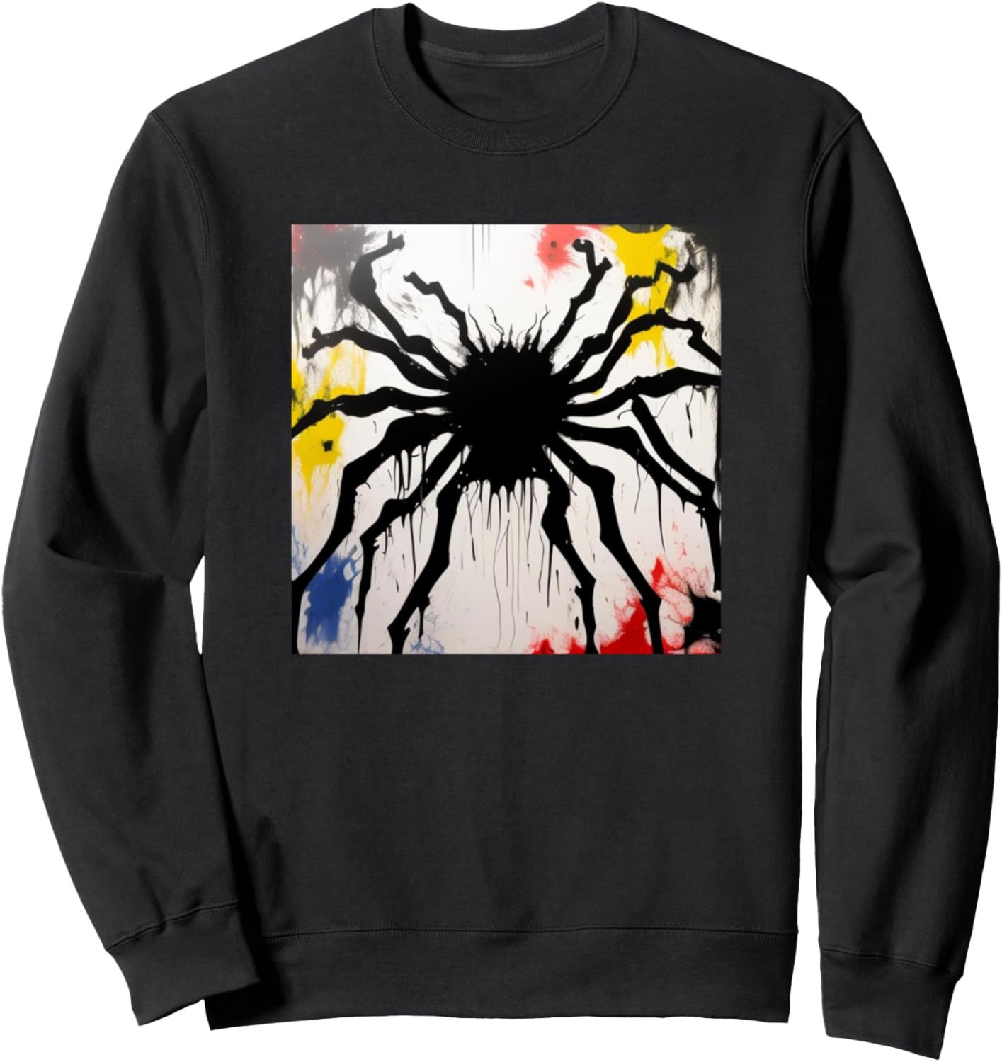 

Красочный силуэт паука, толстовка для любителей пауков Spider + Art Merch Men Women Kids Boys Girls Gift, черный