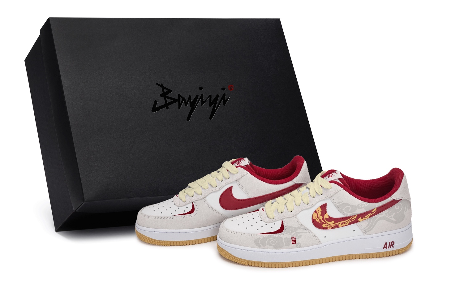 

Air Force 1 811 Manufacturing, Fortune At Your Doorstep, специальная коробка с амортизацией, низкие скейтборд-кроссовки Nike, красный белый золотой