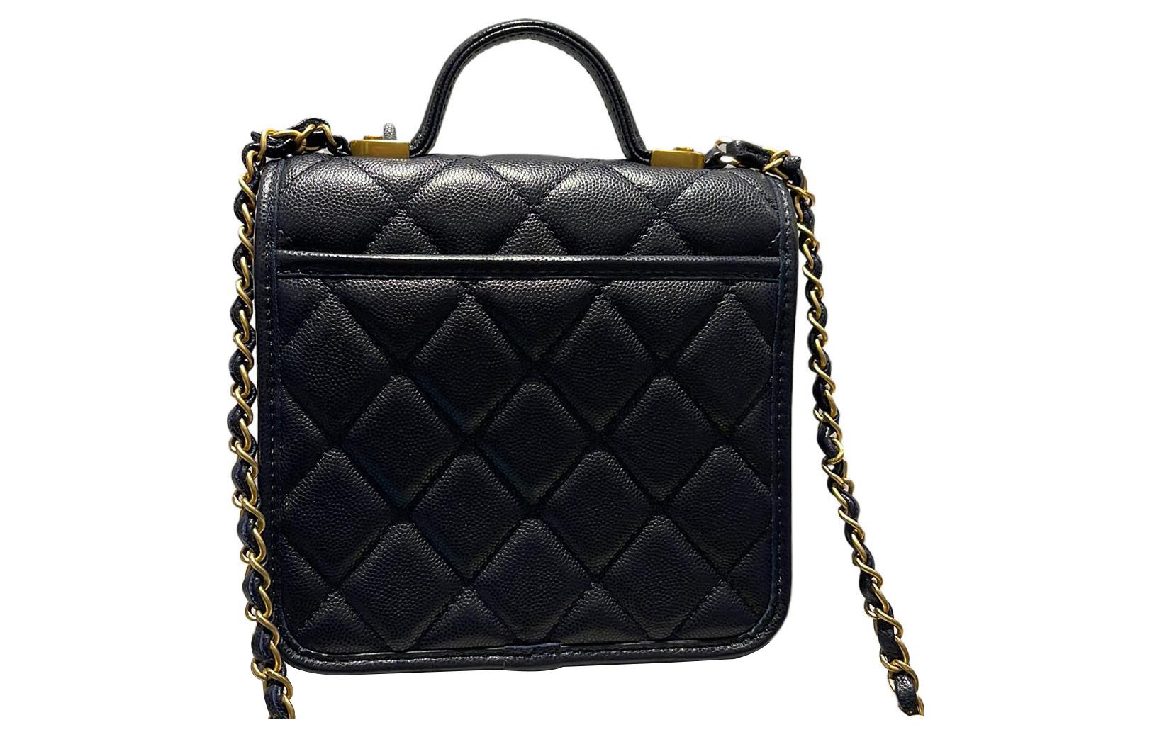 CHANEL Сумка-мессенджер из коровьей кожи, сумка тофу, женская сумка, наплечная сумка, маленькая кросс-боди сумка для женщин темно-синего цвета — фото 2