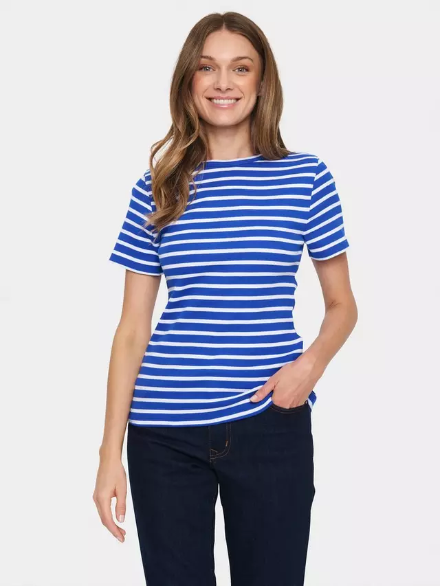 

Футболка Saint Tropez Aster Short Sleeve Stripe, цвет surf/blue