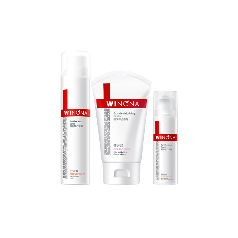 

Winona Набор для ухода за кожей magenta red увлажняющий, восстанавливающий, увлажняющий очищающий гель 80г+тонер 120мл+крем 50г