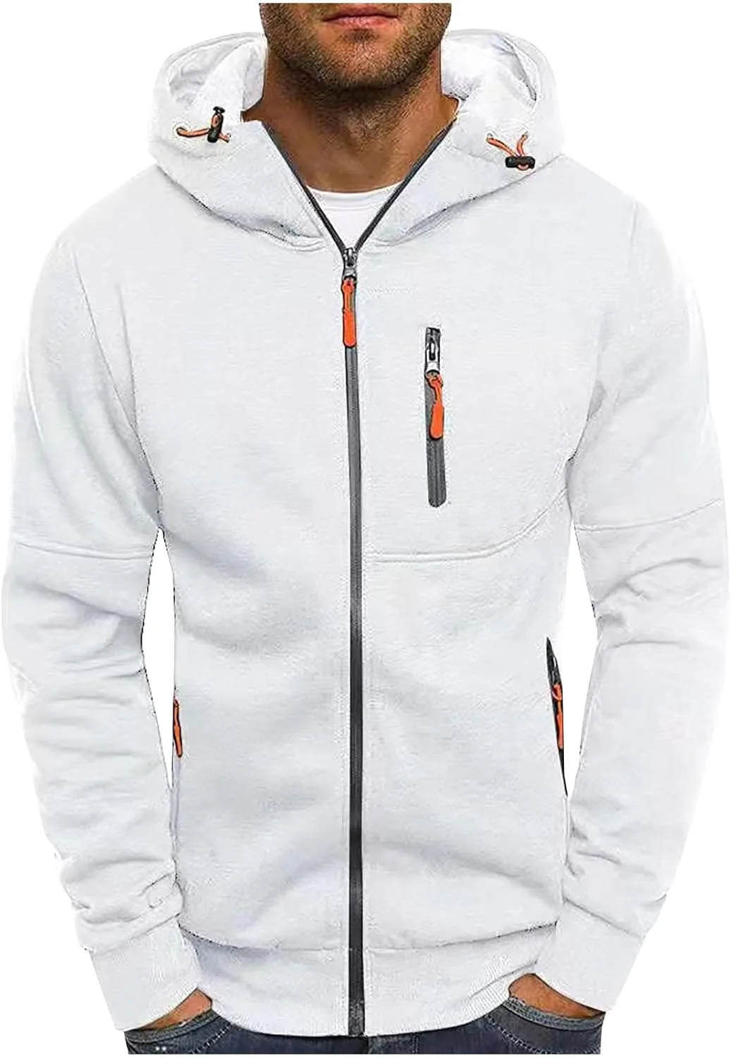 

Мужская флисовая худи на молнии с длинными рукавами и карманами breaise