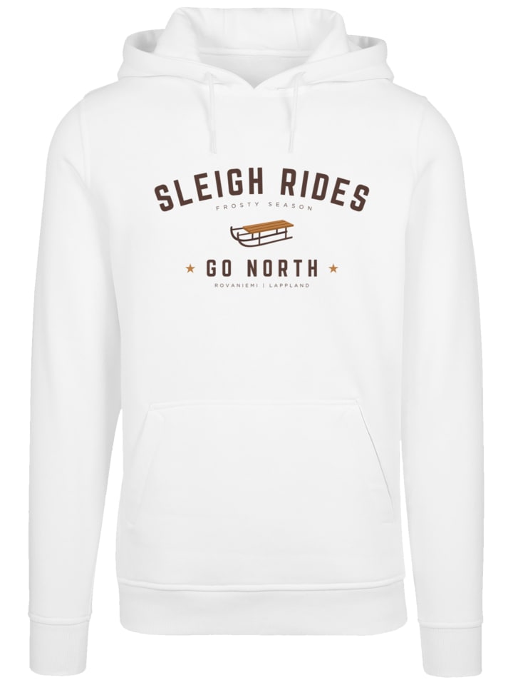 

F4NT4STIC Зимняя толстовка с капюшоном в виде саней на Рождество, зимние сани на Рождество в белом цвете