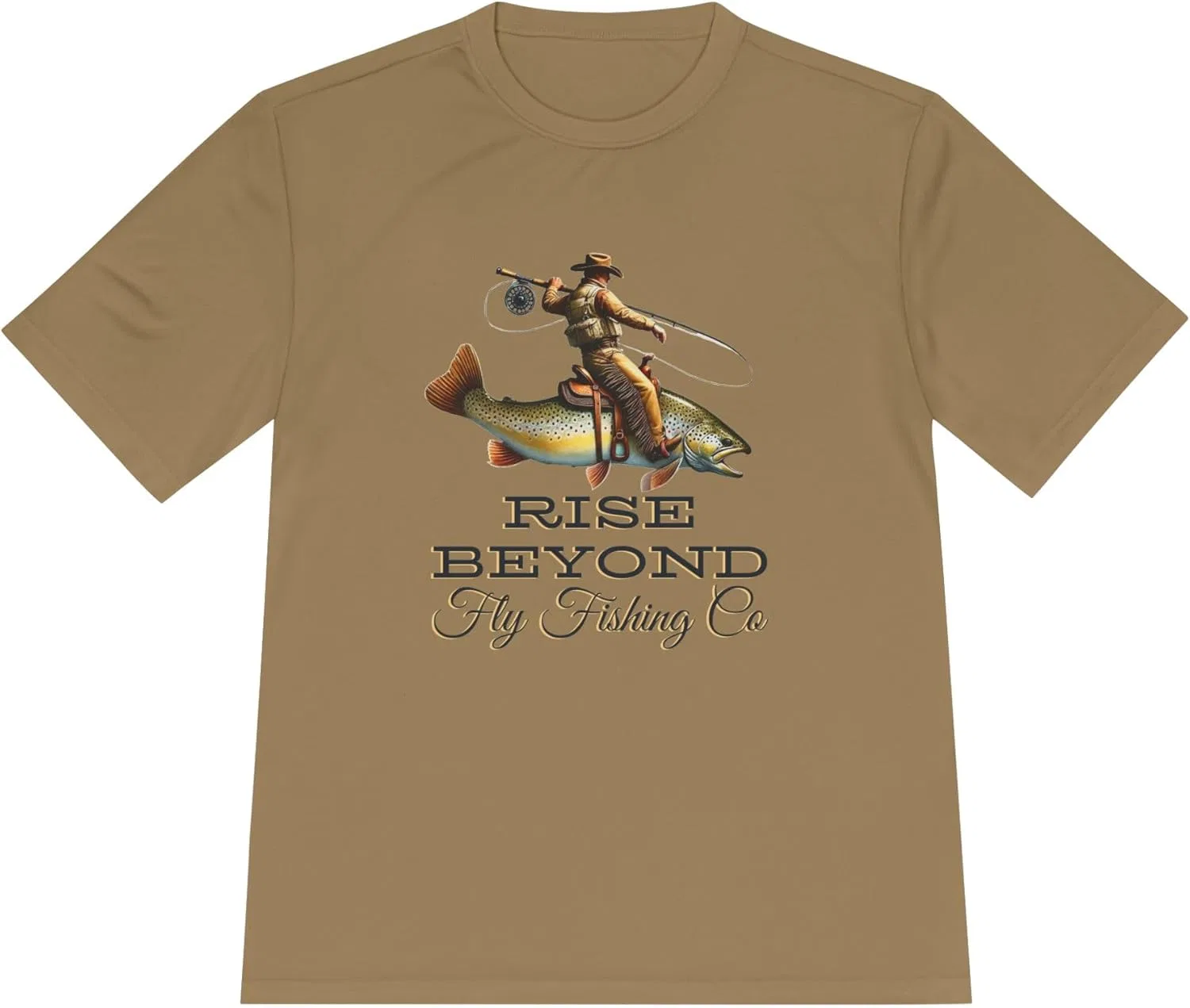 Футболка с принтом Cowboy Trout, Coyote Brown