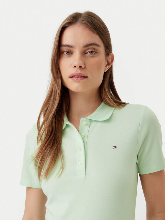 Рубашка поло облегающего кроя 1985 WW0WW43225 Tommy Hilfiger, зеленый — фото 4