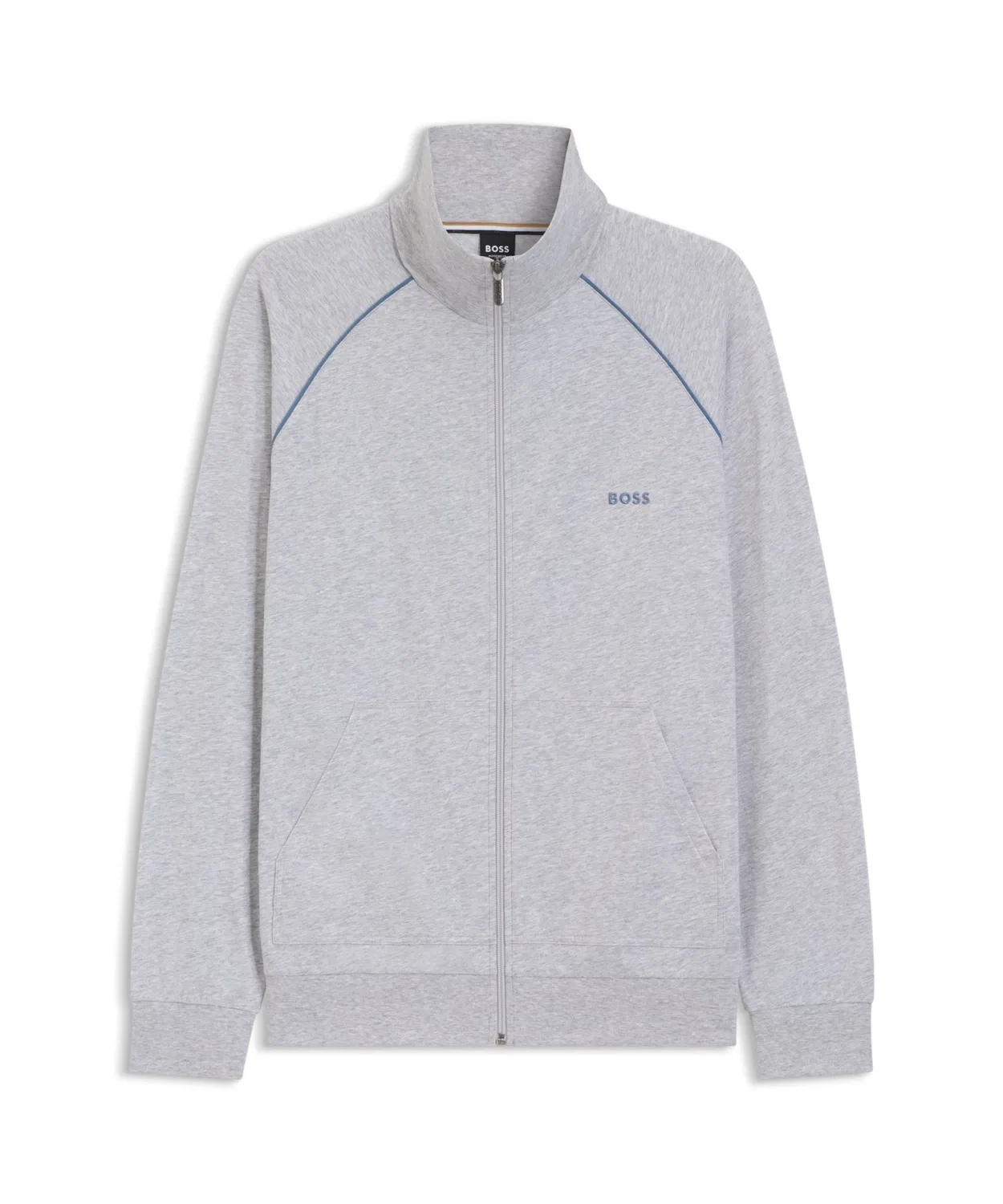 Куртка с логотипом Regular Fit из стрейч-коттона BOSS, синяя — фото 3