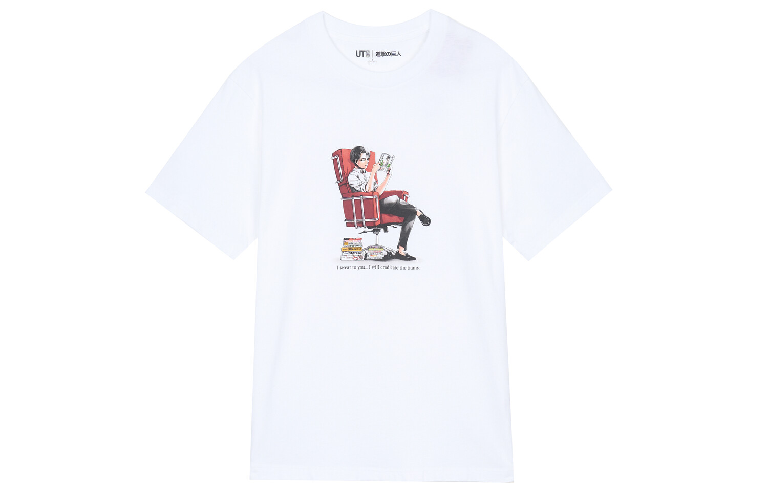 

X Атака титанов футболка мужская белая Uniqlo, белый