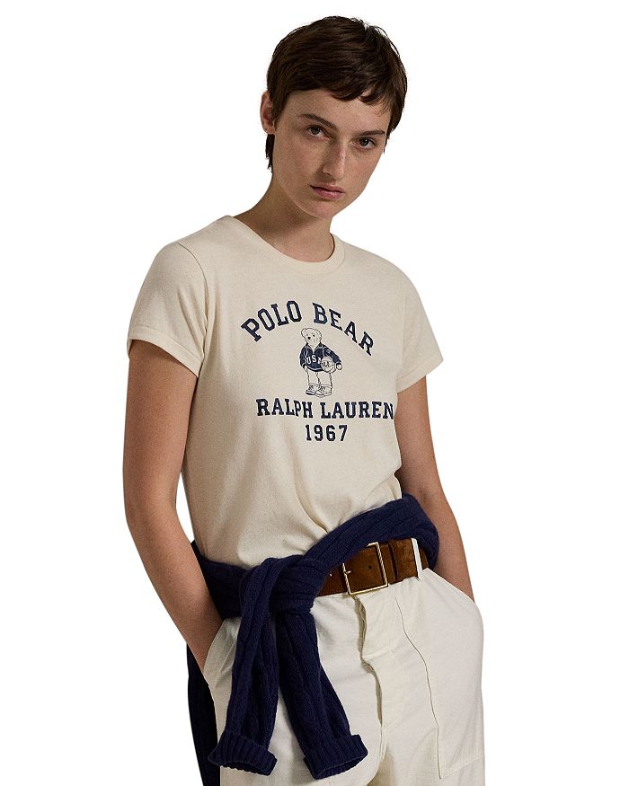 

Футболка из хлопкового джерси Lauren Ralph Lauren Polo Bear, белый