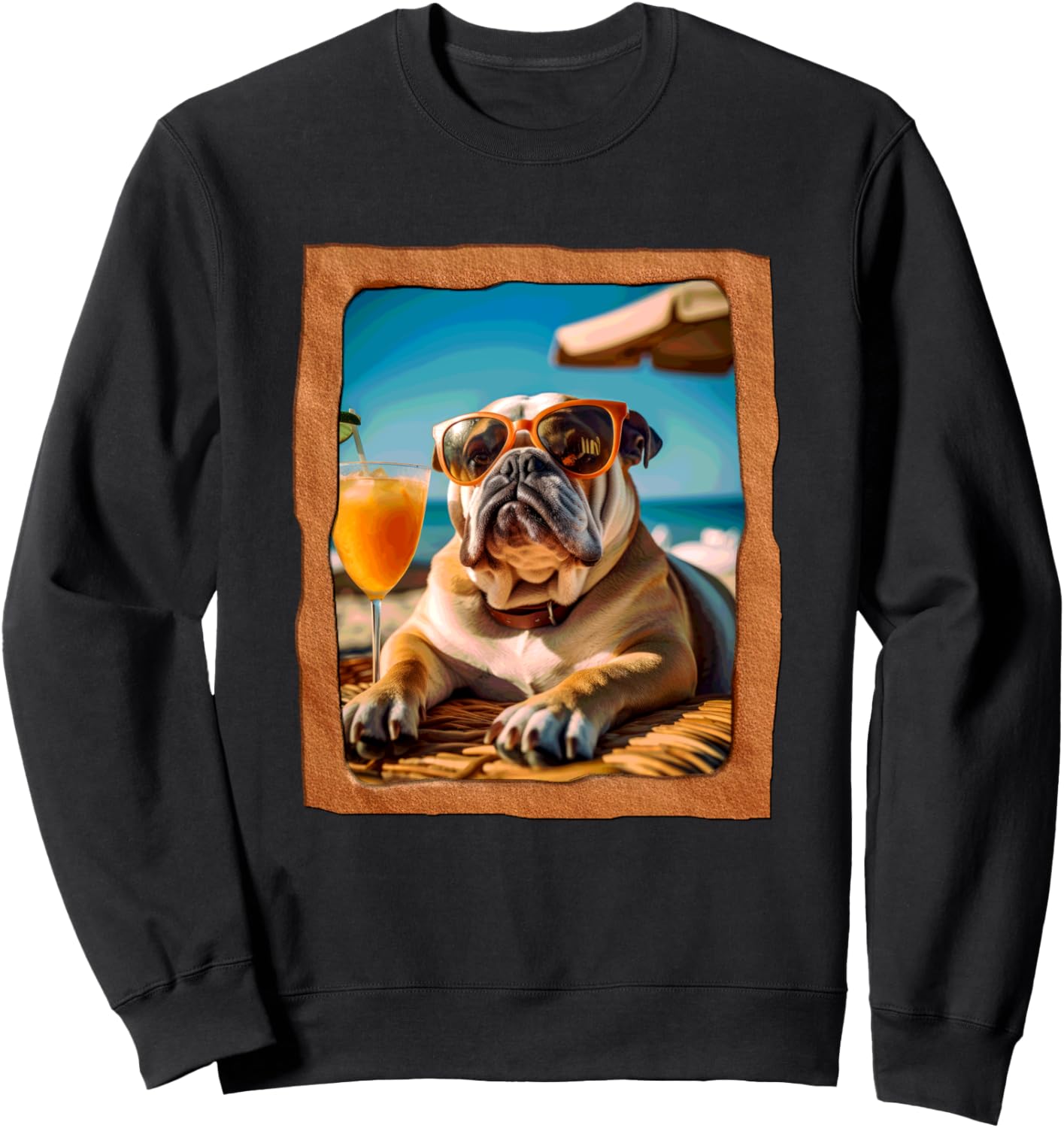 

Толстовка с надписью Bulldog Relax Beach Vibes Summer Fun Playful Summer Vibes Pet Relaxation Beach Life, черный
