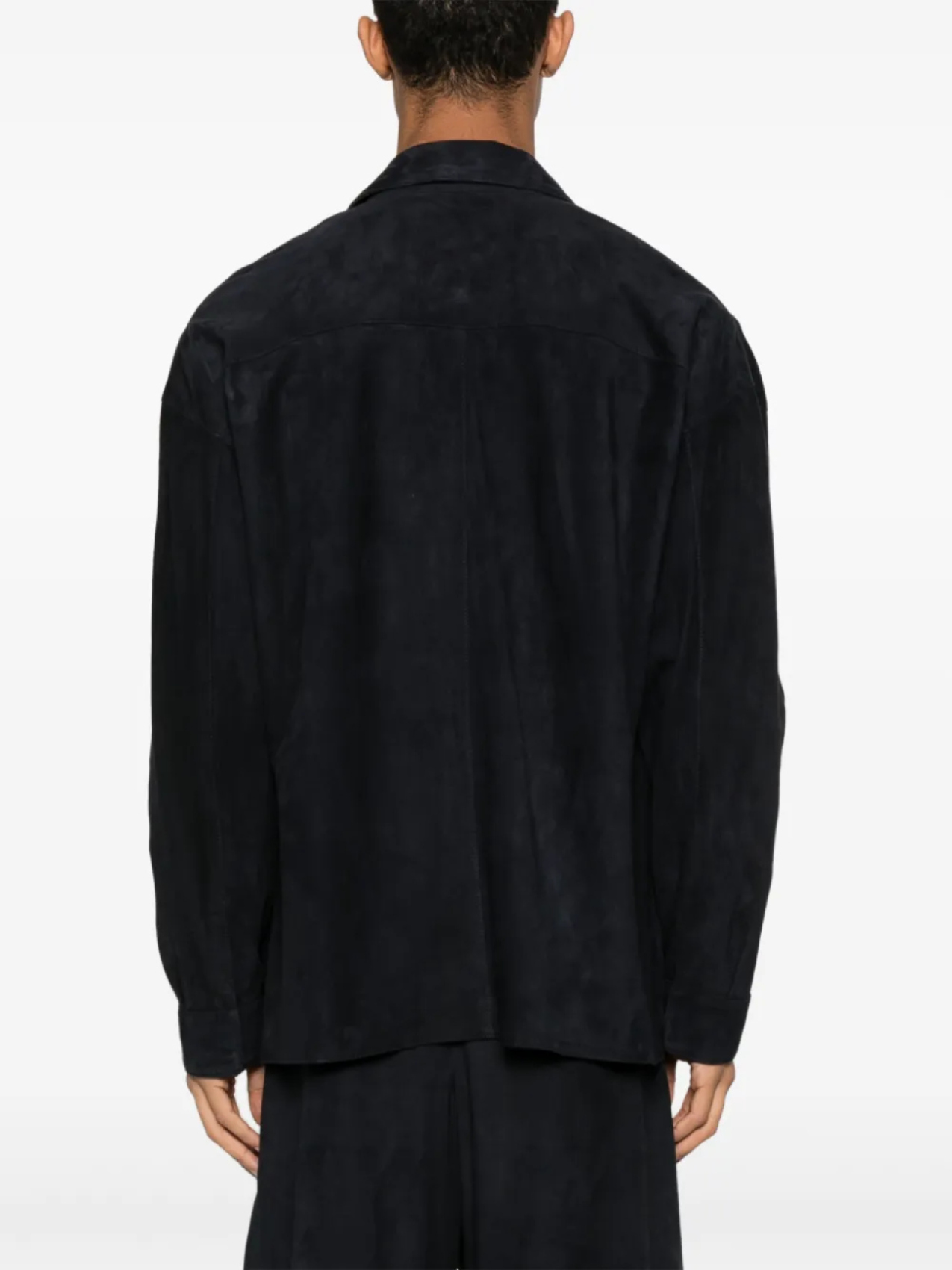 Куртка-рубашка из замши Emporio Armani, синий — фото 4