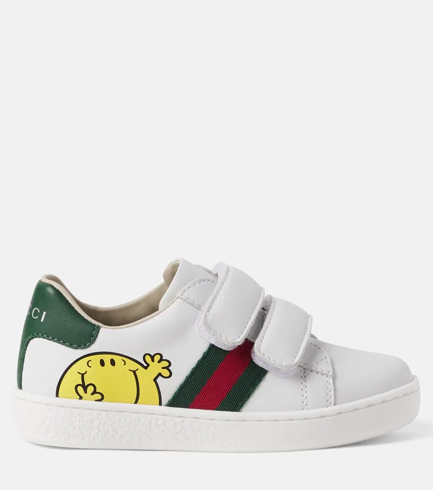 Кожаные кроссовки Mr Men Little Miss Gucci Kids, белый — фото 4