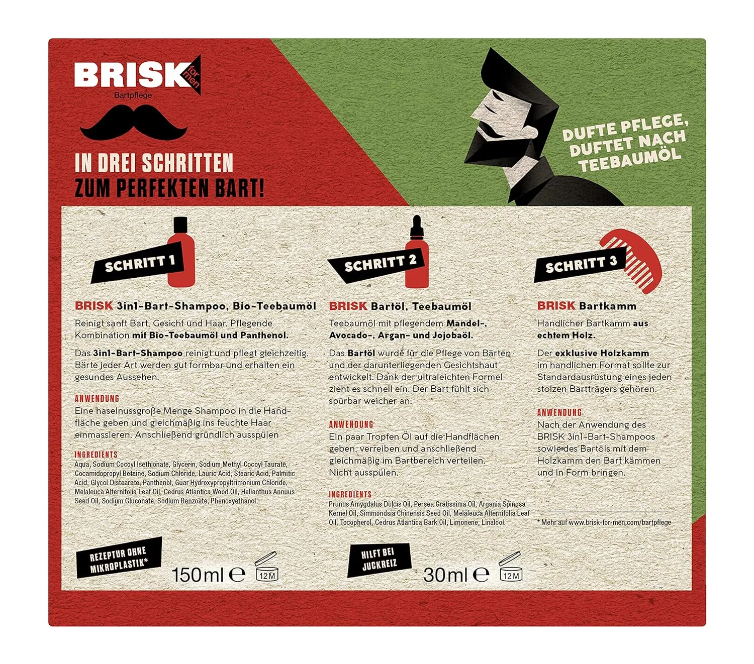 Подарочный набор для ухода за бородой от BRISK ‎Brisk — фото 2