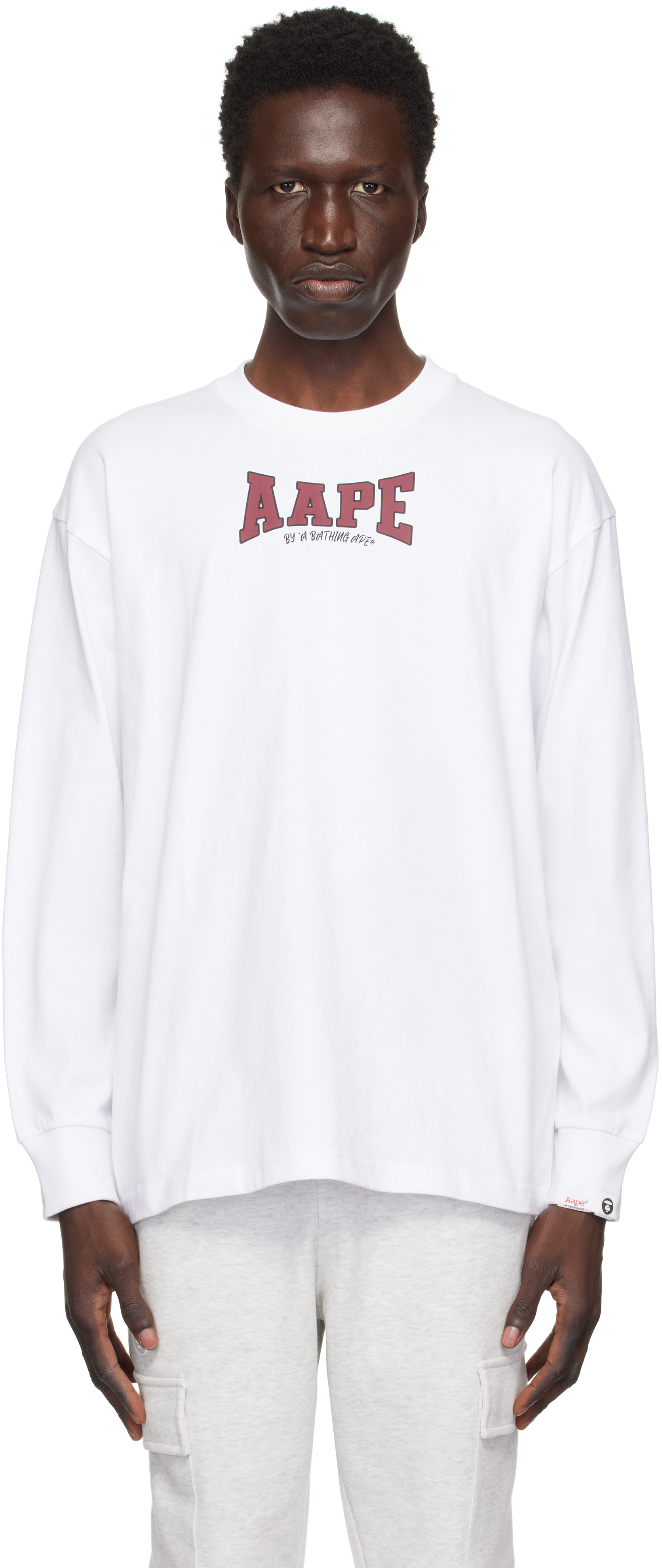 

Футболка с длинным рукавом AAPE by A Bathing Ape, белый