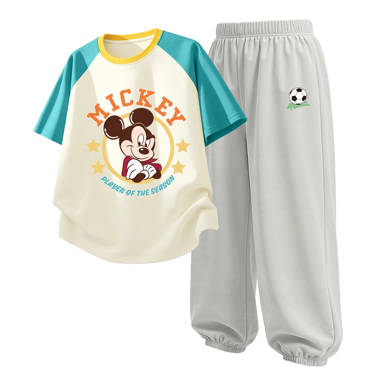 Детский спортивный костюм Casual Sportswear 2 Piece Set Disney, Diao Jioren Milk Cyan+D Soccer Ball K Glacier Gray