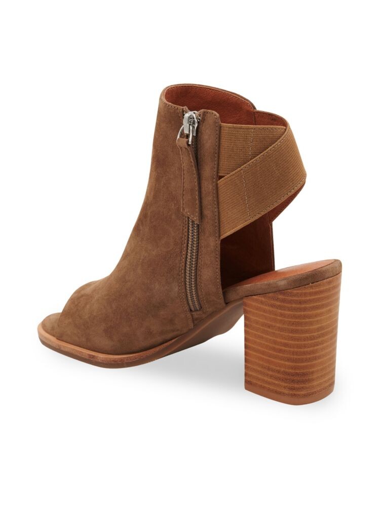 Кожаные ботильоны Zazie с открытым носком Andre Assous, цвет Cognac Suede — фото 3