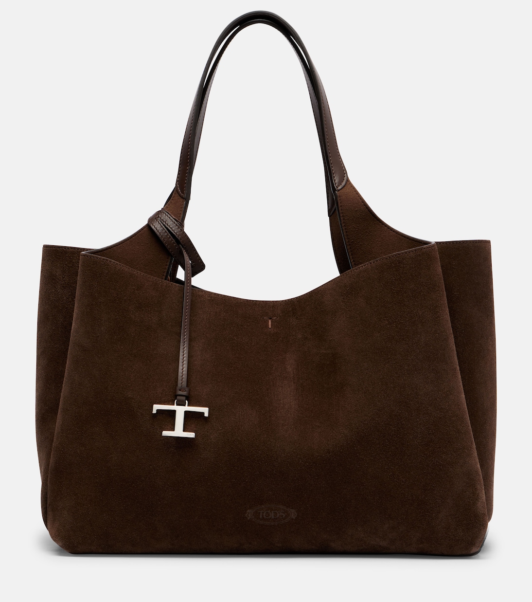 

Apa Большая кожаная сумка-тоут из замши Tod's, Testa Di Moro/Marrone