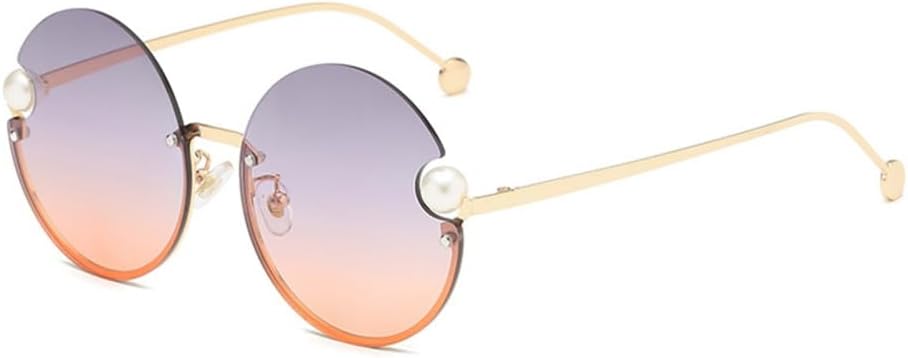 

Круглые солнцезащитные очки без оправы для женщин, ретро-очки в металлической оправе, винтажные солнцезащитные очки для женщин с защитой от УФ-излучения UV400 LANGSER, 3