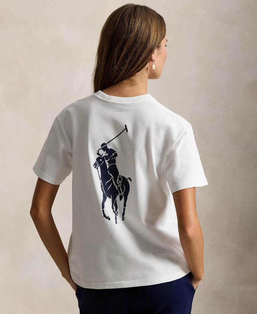 Женская футболка с круглым вырезом "Большой пони" Polo Ralph Lauren, белый — фото 4