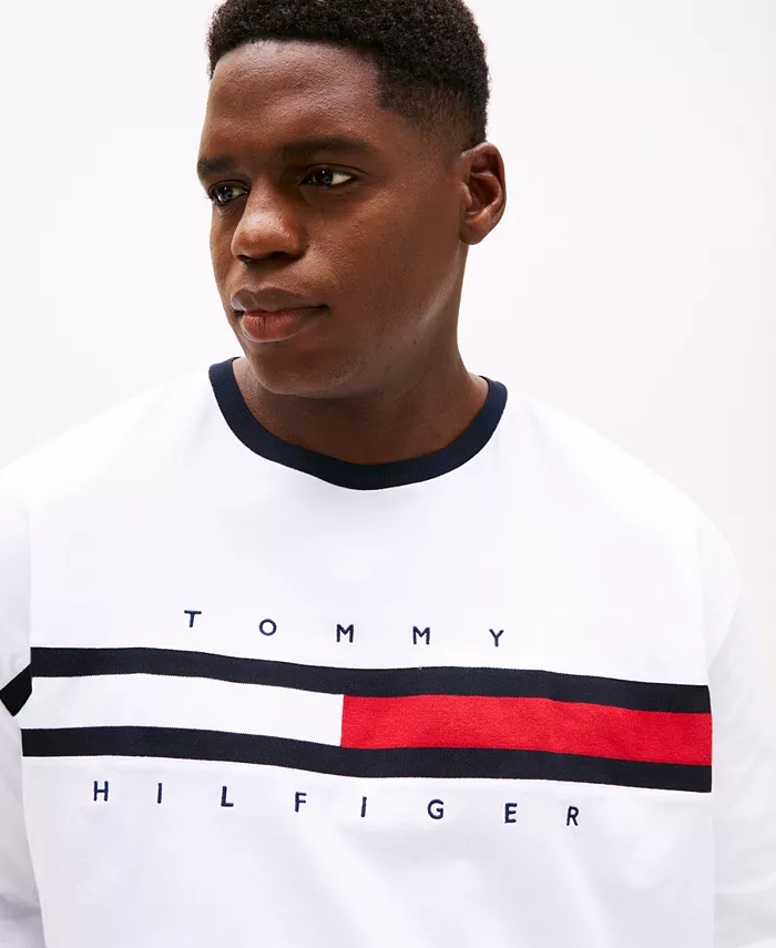 Мужская футболка с коротким рукавом Big & Tall Tino Logo Tommy Hilfiger, белый — фото 3