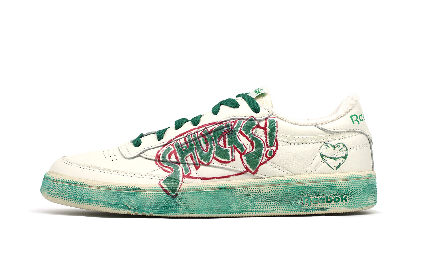 

Скейтбордические кеды Club C Unisex Low-Top бежевый/зеленый Reebok