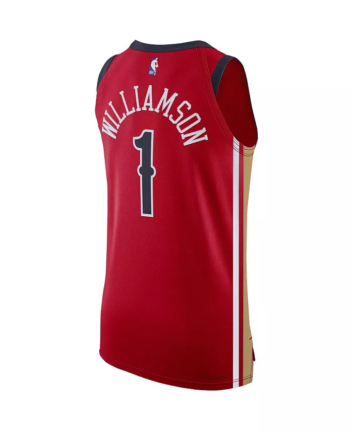 Мужская автентичная футболка New Orleans Pelicans Зиона Уильямсона в красном цвете - Association Edition Jordan — фото 2