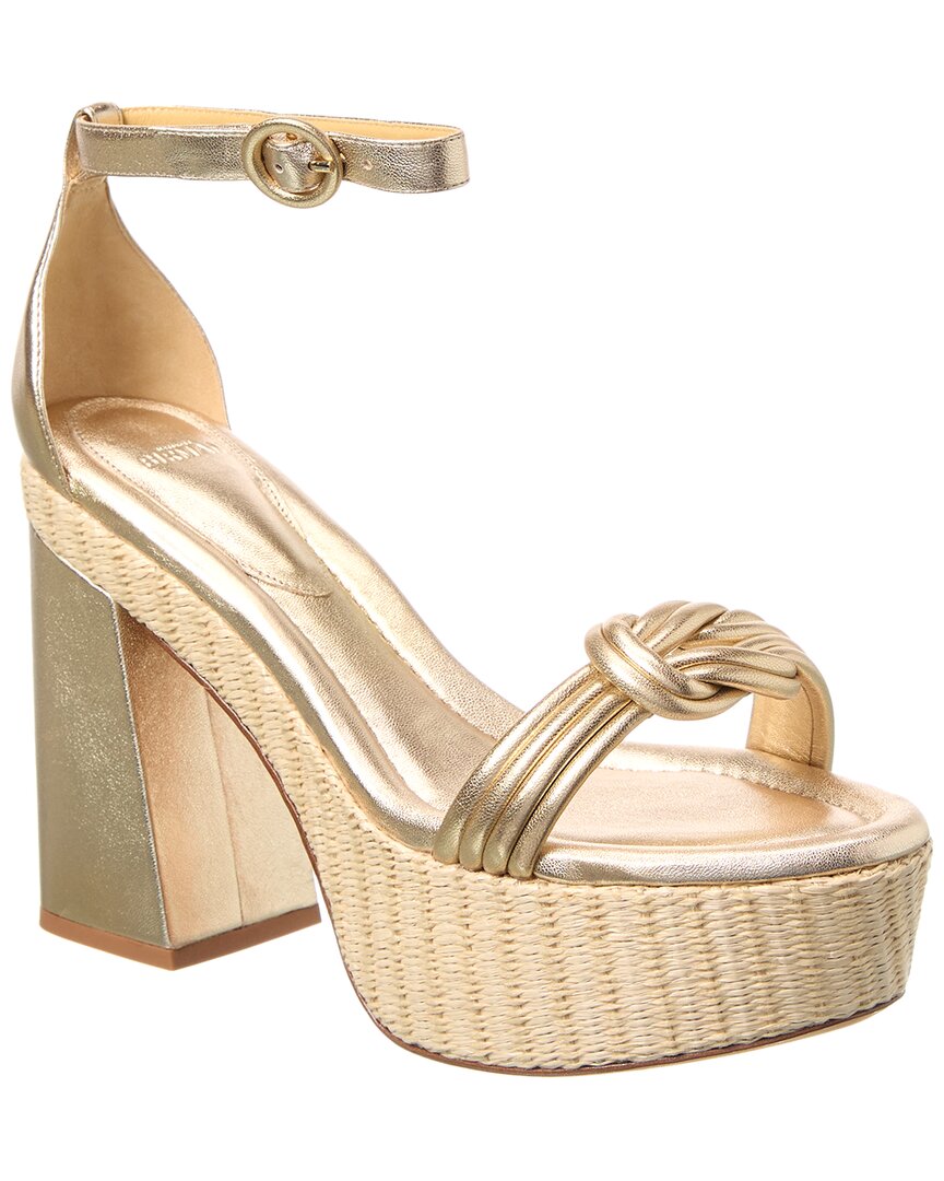 Alexandre Birman Vicky X Strap 120 Leather Platform Sandal, золотой